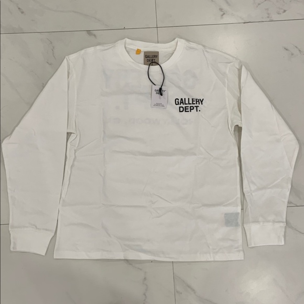 Gallery Dept GD Big Logo Long-Sleeve White Sweater Mens Size Small & Large